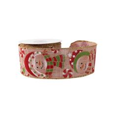 Snowman & Glitter Polyester Ribbon
