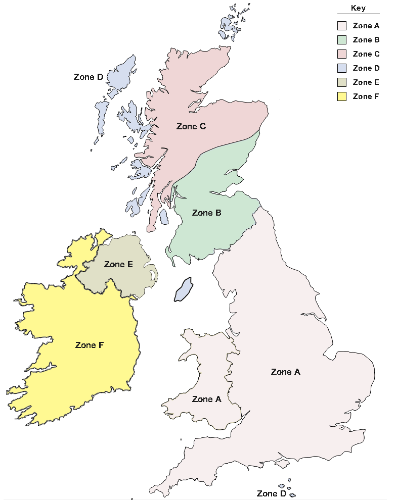 Delivery charges map